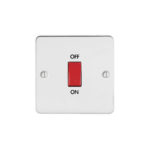 Metal Flat Profile 45A D.P. Switch - Single Plate