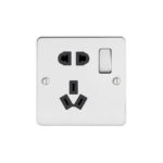 Metal Flat Profile 10A CCC Switched Socket