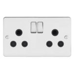 Metal Flat Profile 2G 15A Switched Socket-SP