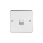 Metal Flat Profile 1G BT Telecom Socket - Slave