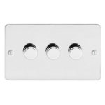 Metal Flat Profile 3G 2 Way 400W Dimmer Switch - Rotary Push