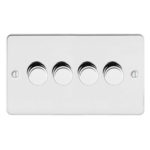 Metal Flat Profile Universal LED - 4G 2 Way 200W Dimmer Switch - Rotary Push - Trailing Edge