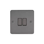 Metal Flat Profile 2G, 1Way 10AX Plate Switch