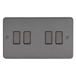 Metal Flat Profile 4G, 2Way 10AX Plate Switch