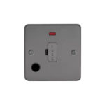 Metal Flat Profile Fused Connection Unit with Neon and Flex Outlet - 3A Fused