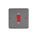 Metal Flat Profile 45A D.P. Switch - Single Plate