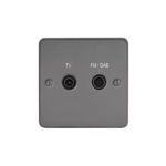 Metal Flat Profile 2G Screened Diplexed Outlet (TV,FM,DAB)