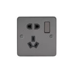 Metal Flat Profile 10A CCC Switched Socket