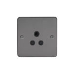Metal Flat Profile 5A Unswitched socket round pin