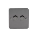 Metal Flat Profile 2G 2 Way 400W Dimmer Switch - Rotary Push