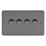 Metal Flat Profile 4G 2 Way 400W Dimmer Switch - Rotary Push