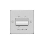 Metal Flat Profile Fan Isolator 10AX Plate Switch