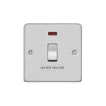 Metal Flat Profile 1G 20A D.P. Switch with Neon - Printed Water Heater