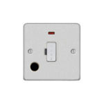 Metal Flat Profile Fused Connection Unit with Neon and Flex Outlet - 3A Fused