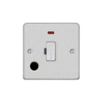 Metal Flat Profile Fused Connection Unit with Neon and Flex Outlet - 13A Fused