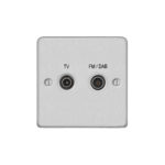 Metal Flat Profile 2G Screened Diplexed Outlet (TV,FM,DAB)