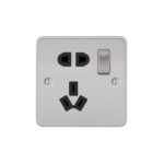 Metal Flat Profile 10A CCC Switched Socket