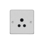 Metal Flat Profile 5A Unswitched socket round pin