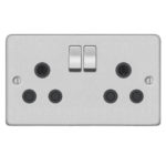 Metal Flat Profile 2G 15A Switched Socket-SP