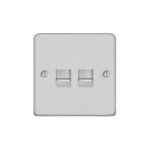 Metal Flat Profile 2G BT Telecom Socket - Slave