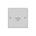 Metal Flat Profile Universal LED - 1G 2 Way 200W Dimmer Switch - Rotary Push - Trailing Edge