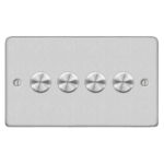 Metal Flat Profile 4G 2 Way 400W Dimmer Switch - Rotary Push