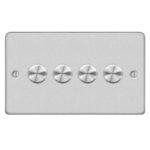 Metal Flat Profile Universal LED - 4G 2 Way 200W Dimmer Switch - Rotary Push - Trailing Edge