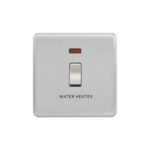 Screwless Curve Profile 1G 20A D.P. Switch with Neon - Printed Water Heater