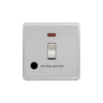 Screwless Curve Profile 1G 20A D.P. Switch with Neon and Flex Outlet - Printed Water Heater