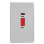 Screwless Curve Profile 45A D.P. Switch with Neon - Large Plate