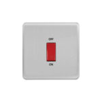 Screwless Curve Profile 45A D.P. Switch - Single Plate