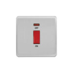 Screwless Curve Profile 45A D.P. Switch with Neon - Single Plate