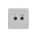 Screwless Curve Profile 2G Screened Diplexed Outlet (TV,FM,DAB)