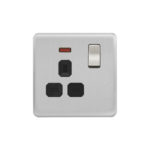 Screwless Curve Profile 1G 13A Switched Socket with Neon-SP