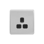 Screwless Curve Profile 1G 13A Un-Switched Socket