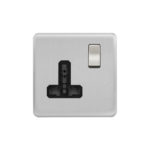 Screwless Curve Profile 1G Universal Switched Socket - SP