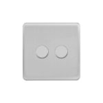 Screwless Curve Profile 2G 2 Way 400W Dimmer Switch - Rotary Push