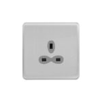 Screwless Curve Slimline 1G 13A Un-Switched Socket