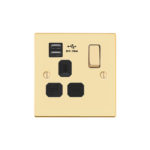 Victorian Profile 1G 13A Switched Socket-SP with USB Charger(2.4A)