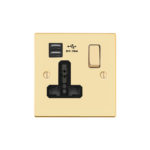 Victorian Profile 1G Universal Switched Socket - SP with USB Charger(2.4A)