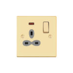 Victorian Slimline 1G 13A Switched Socket with Neon-SP