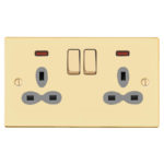 Victorian Slimline 2G 13A Switched Socket with Neon-SP