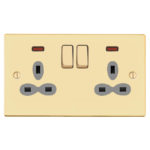Victorian Slimline 2G 13A Switched Socket with Neon-DP