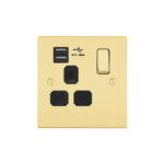 Victorian Profile 1G 13A Switched Socket-SP with USB Charger(2.4A)