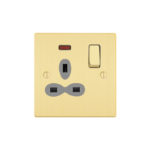 Victorian Slimline 1G 13A Switched Socket with Neon-SP