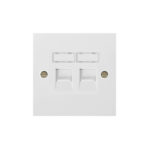 Molded White Square Profile 2G RJ45 Computer Socket