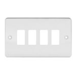 Screwed Flat Grid Front Plates - Polished Chrome