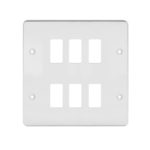 Screwed Flat Grid Front Plates - Polished Chrome
