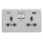 Screwless Curve Slimline 2G 13A Switched Socket-SP with 4A Dual USB Charger
(Type-A/C)