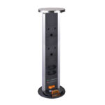 POP-UP SOCKET with SA Socket and Surge protector - Satin nickel